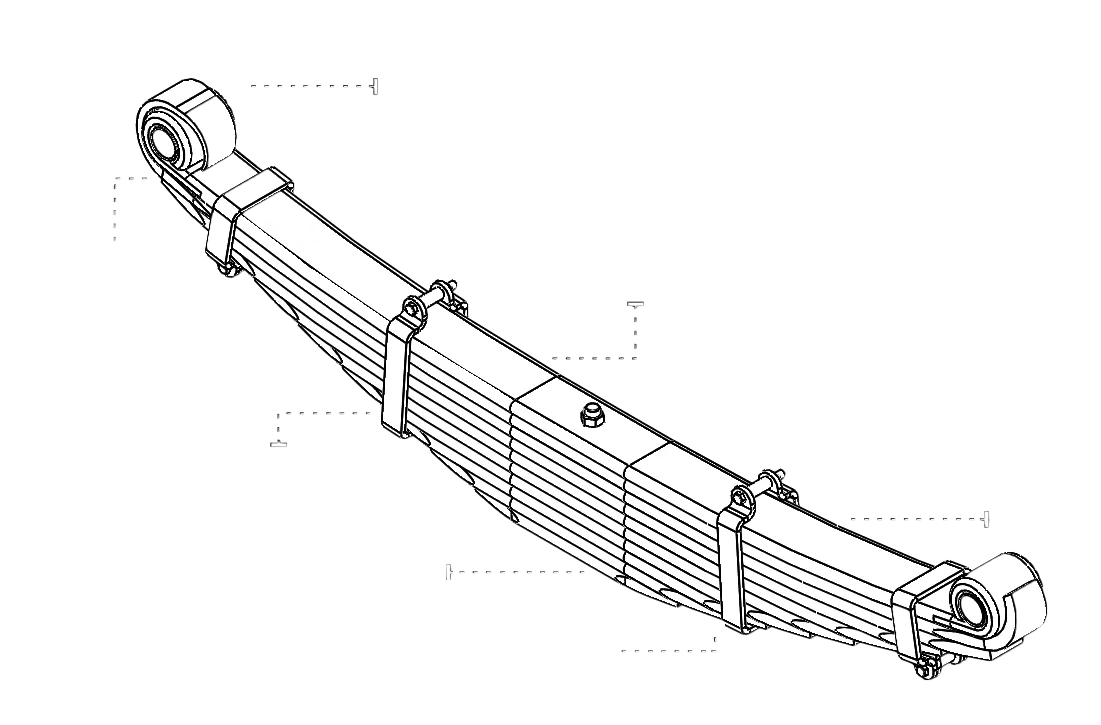 Техническая линейная схема рессоры